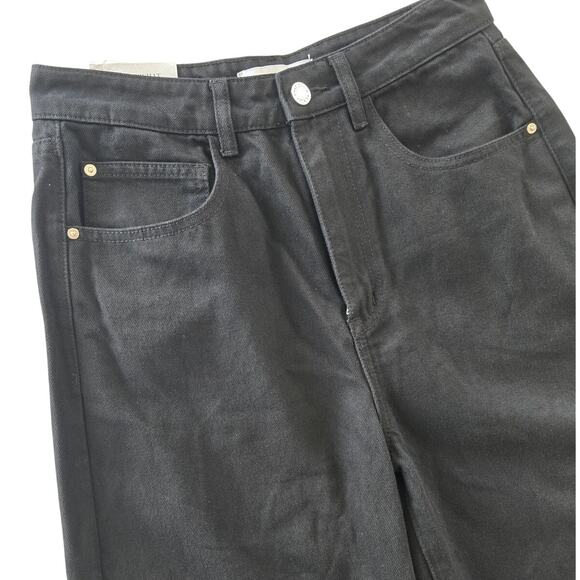 NWT WeWoreWhat Wide Leg Black Denim Jeans High Rise Size 27 - Picture 3 of 5